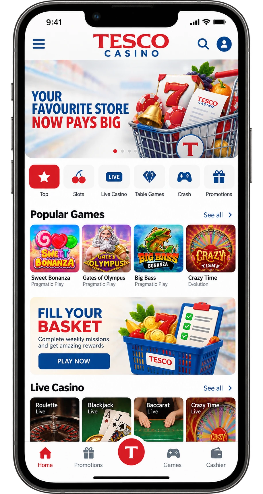 L'app di Tesco Casino
